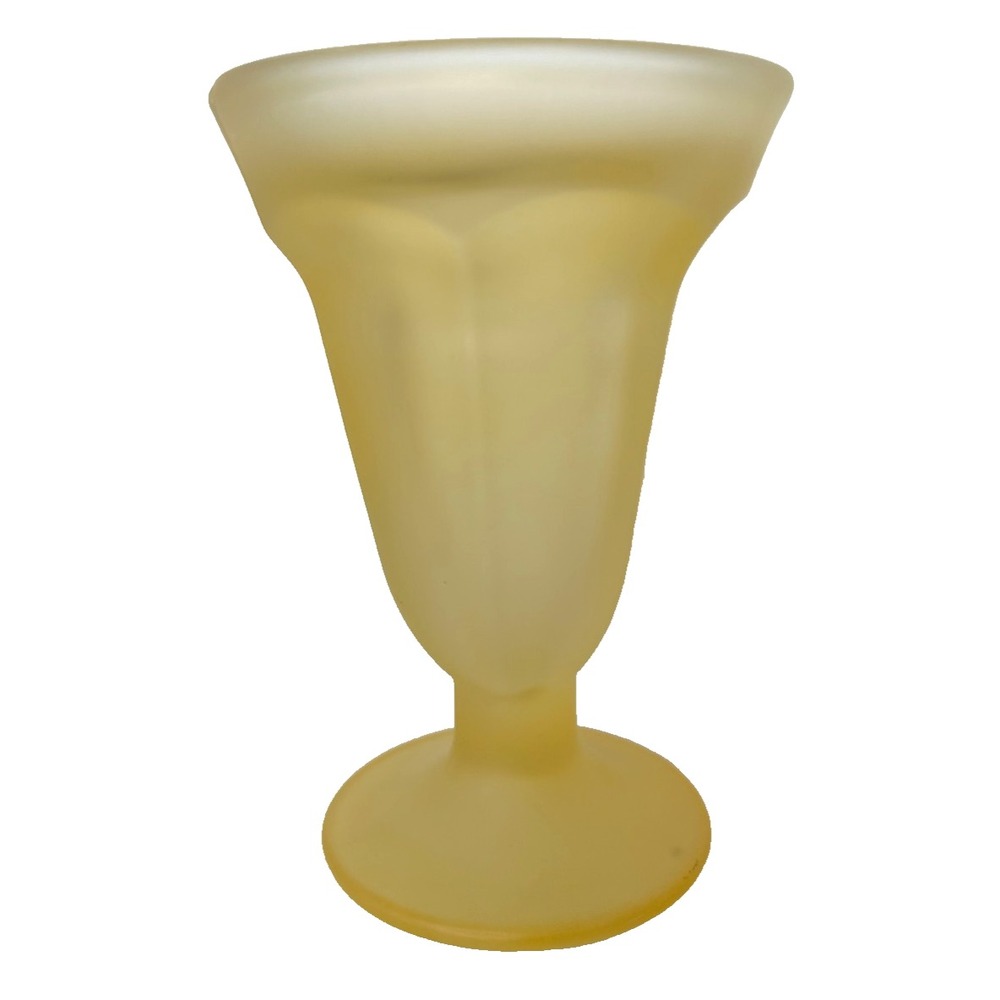 1 Libbey Ka-Dinks Frosted Parfait Sundae Glass Ombre Yellow EUC